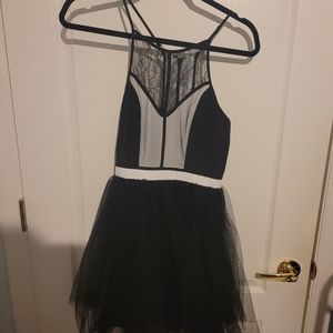 Bcbg generation black and white tulleballet inspired dress
